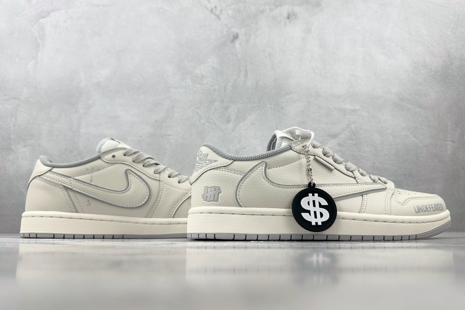 定制 Air Jordan 1 Low ow SP UNDEFEATED 倒钩联名 米白 DF1845-532