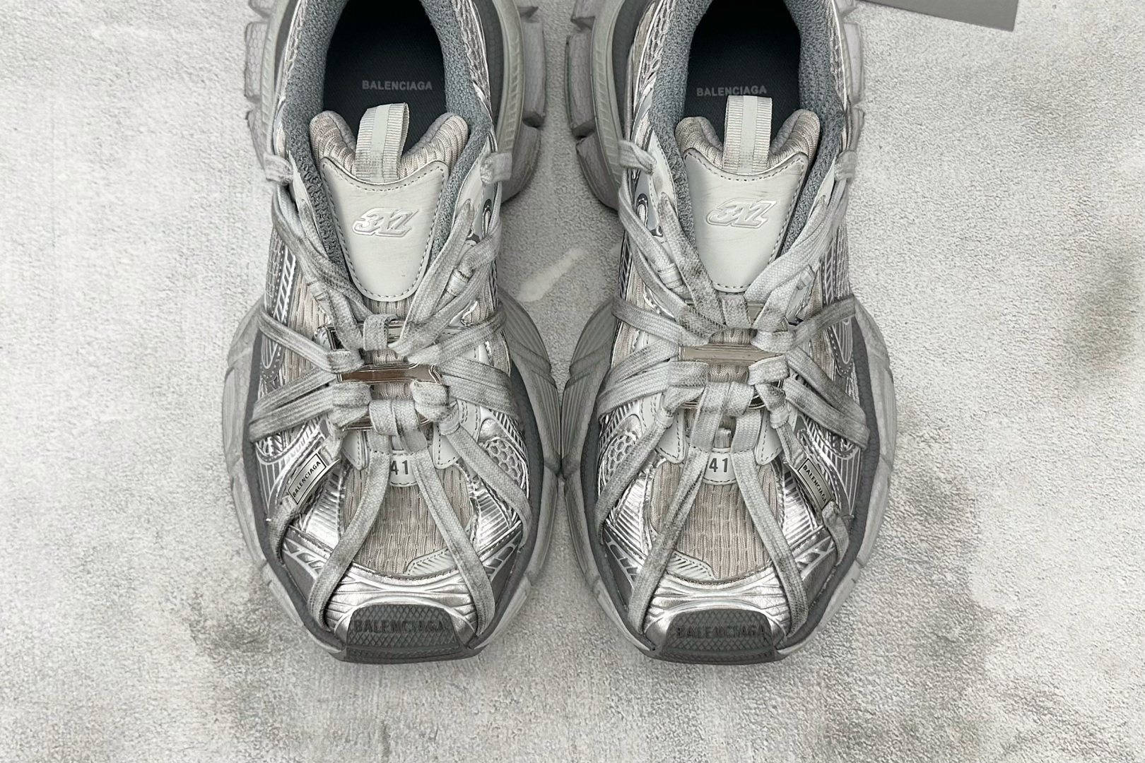 410 最新外贸批次 Balenciaga巴黎世家 3XL Extreme Laces B 白灰色 825601W3XCH