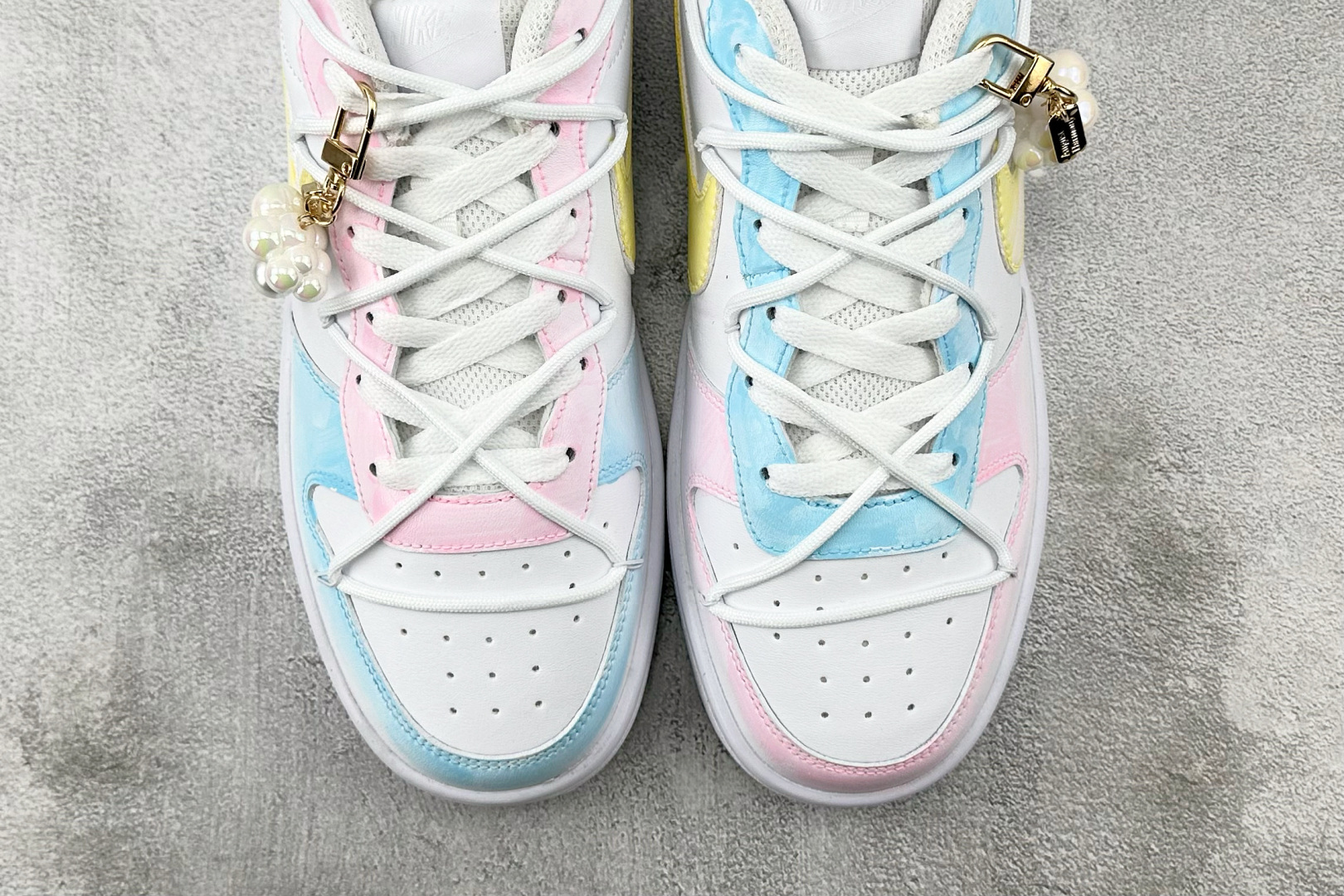 【定制球鞋】Nike Court Borough 彩虹云朵 反转鸳鸯 黄粉蓝 BQ5448-100