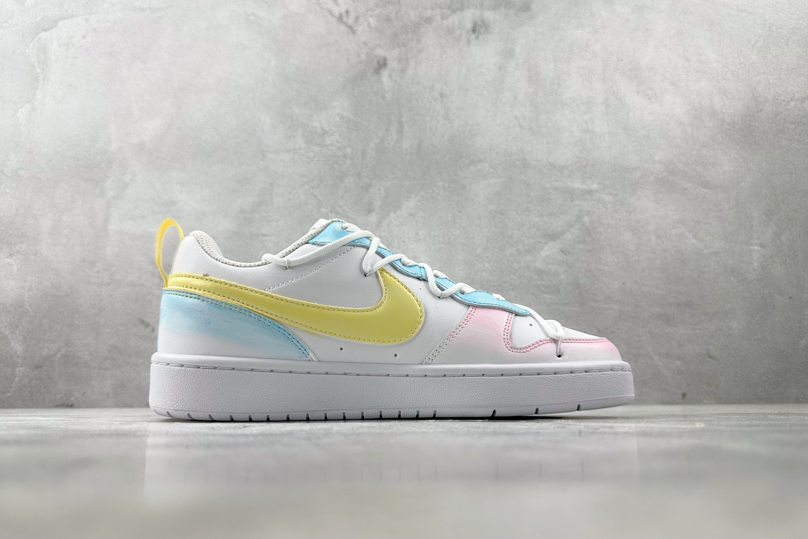 【定制球鞋】Nike Court Borough 彩虹云朵 反转鸳鸯 黄粉蓝 BQ5448-100