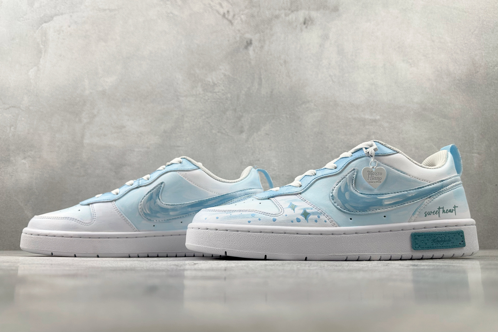 定制版  
【定制球鞋】Nike Court Borough 夏日出游 浪漫 520 蓝

货号：BQ5