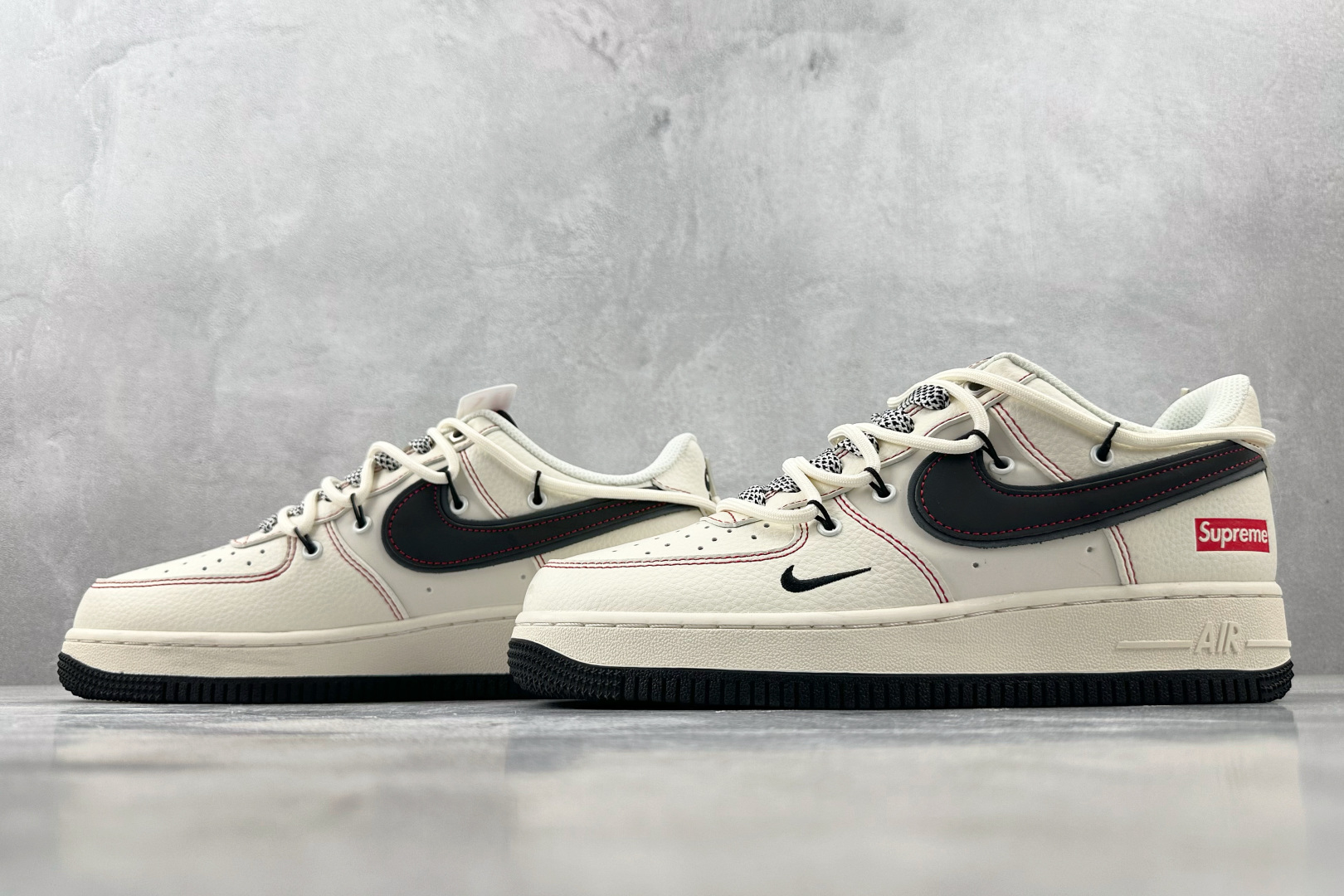 Nike Air Force 1'07 supreme 联名 米白黑 SJ1198-104