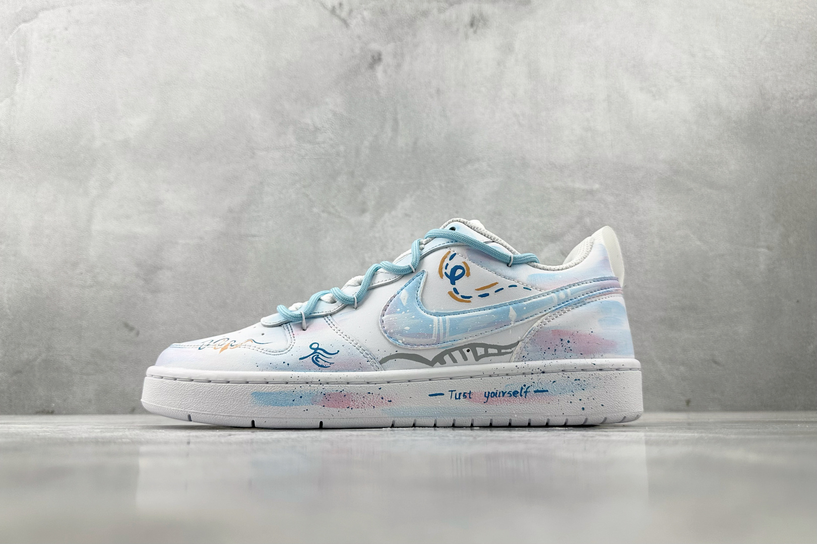 【定制球鞋】Nike Court Borough 蓝影逸姿 蓝色 BQ5448-100