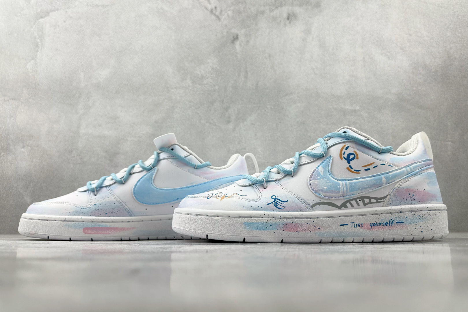 【定制球鞋】Nike Court Borough 蓝影逸姿 蓝色 BQ5448-100