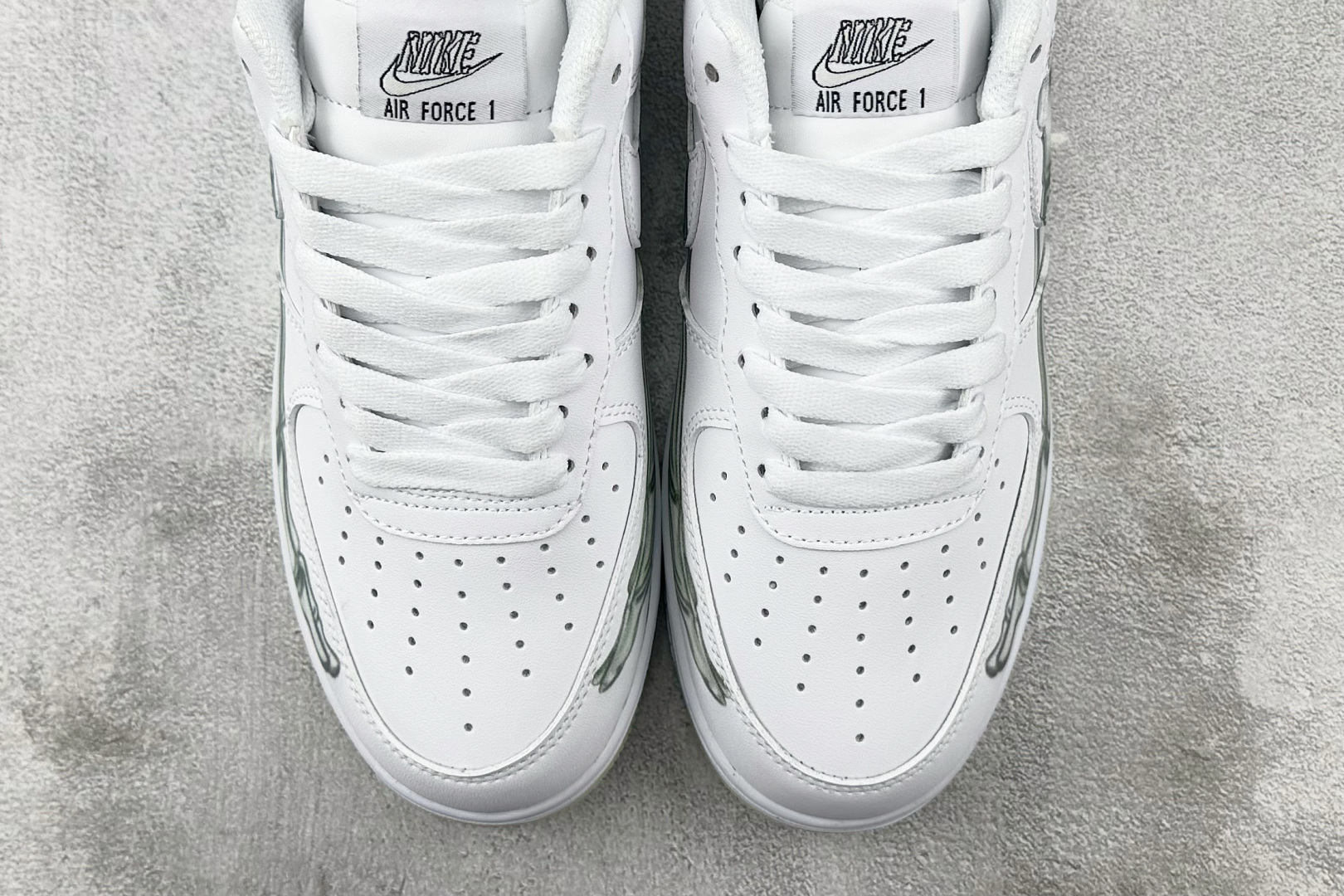 外贸批次 Nike Air Force 1 QS Skeleton AF1 透视骨骼 白灰 BQ7541-100