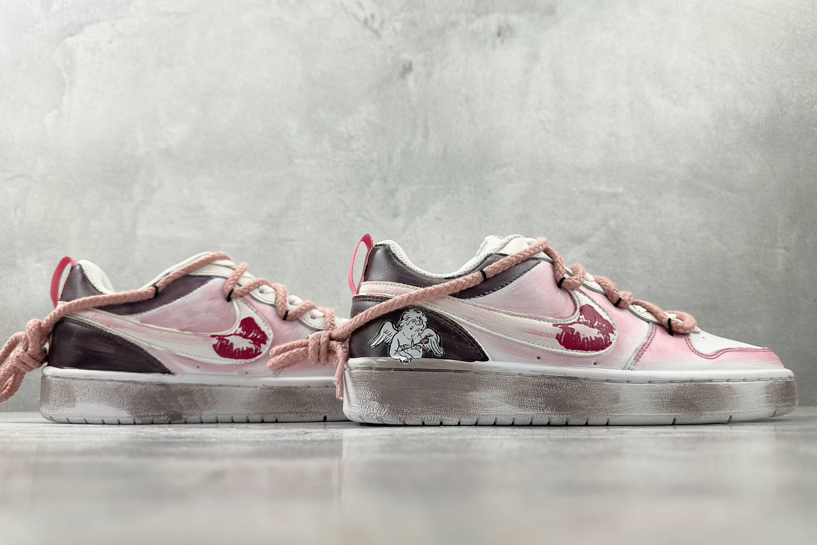 定制球鞋 Nike Court Borough 吻箭倾心 粉色 BQ5448-100