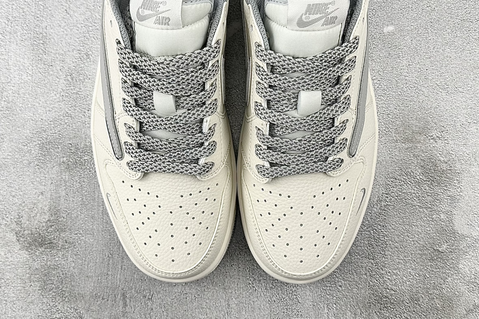 定制 Air Jordan 1 Low ow SP 倒钩 斯图西 联名 米白灰 ST5696-262