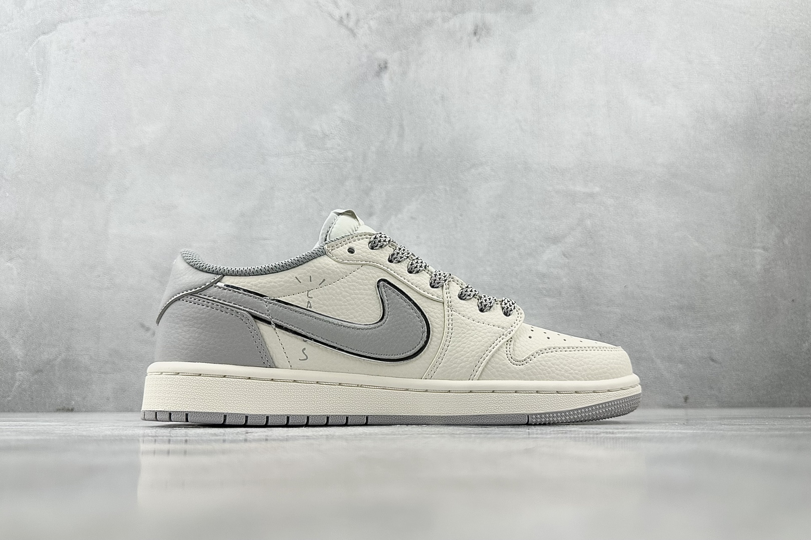 定制 Air Jordan 1 Low ow SP 倒钩 斯图西 联名 米白灰 ST5696-262