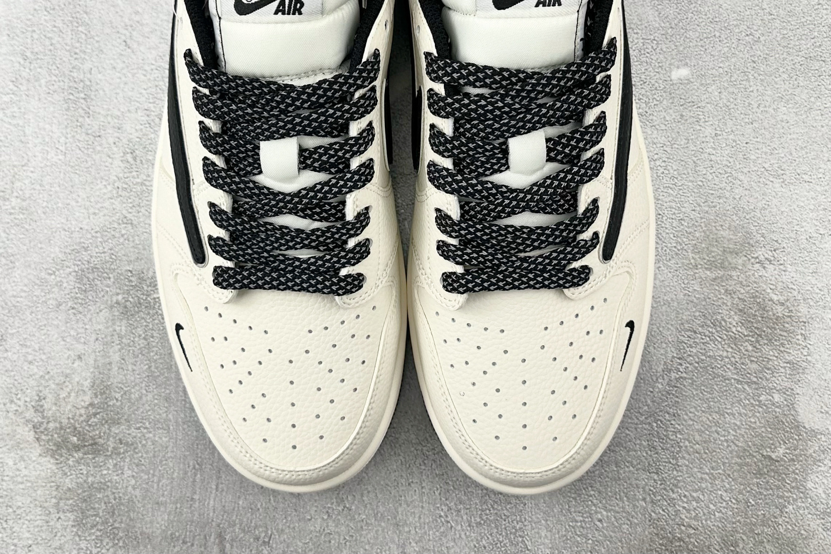 280 定制 Air Jordan 1 Low ow SP 倒钩 斯图西 联名 米白黑 ST5696-261