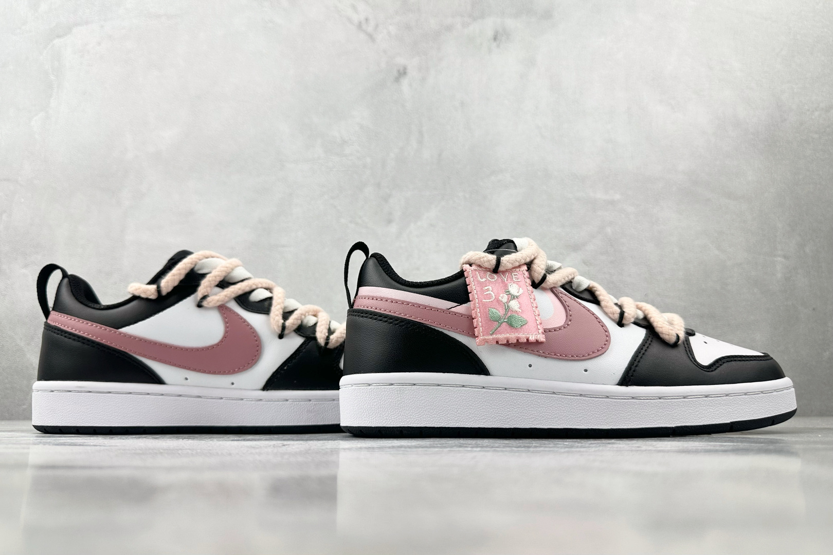 K13特价 
【定制球鞋】Nike Court Borough 2 暗黑粉玫GS 黑粉

货号：BQ54