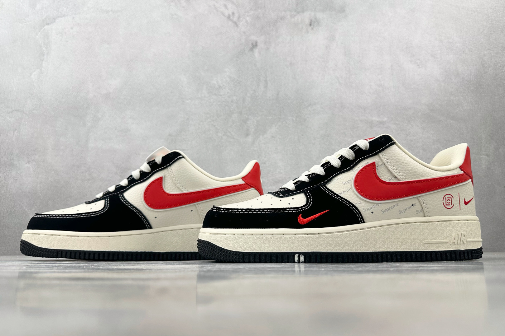 260 Nike Air Force 1'07 Supreme 联名 黑白橙 KB1688-001