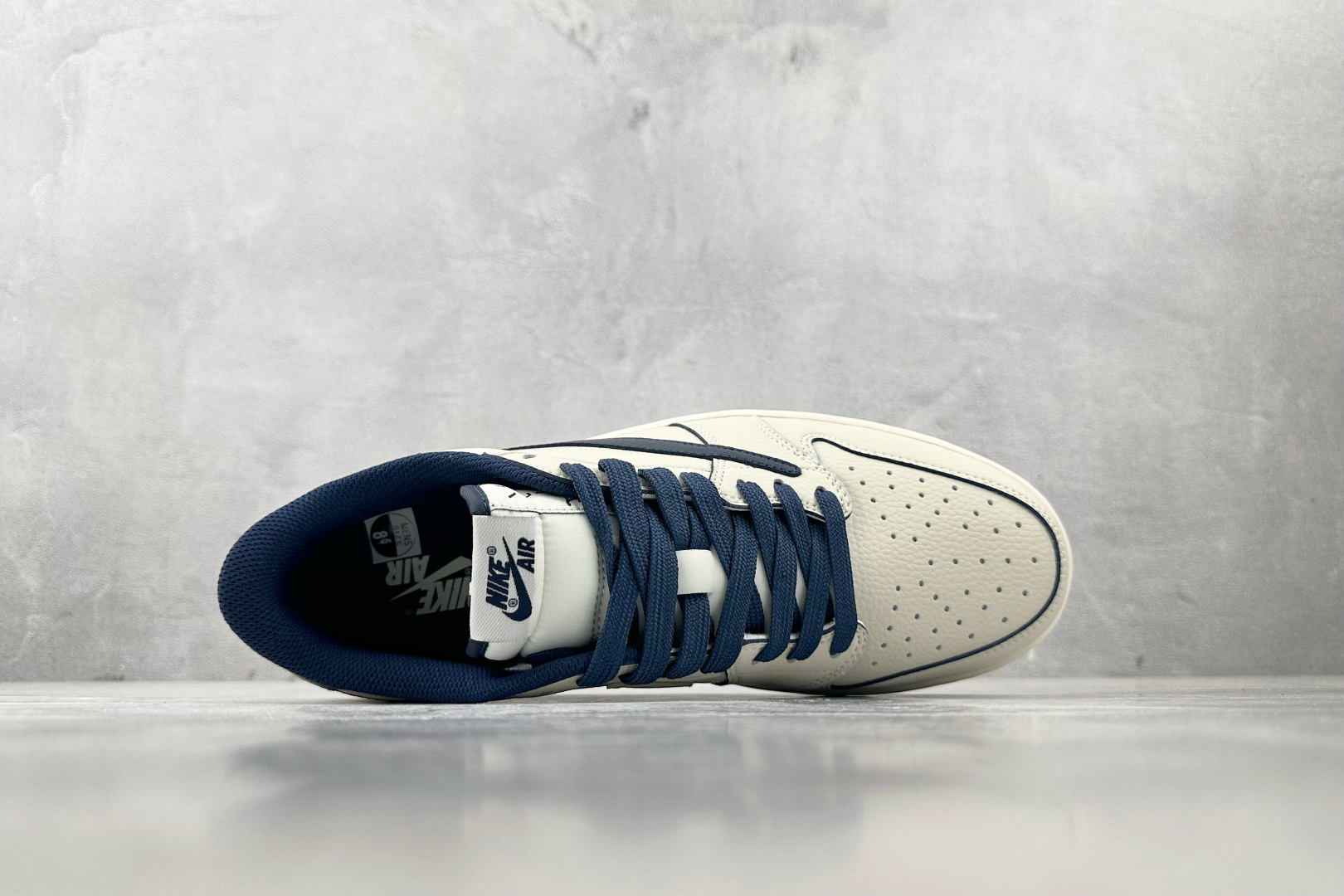 280 定制 Air Jordan 1 Low ow SP 倒钩 鬼脸 联名 米白蓝 LK1099-065