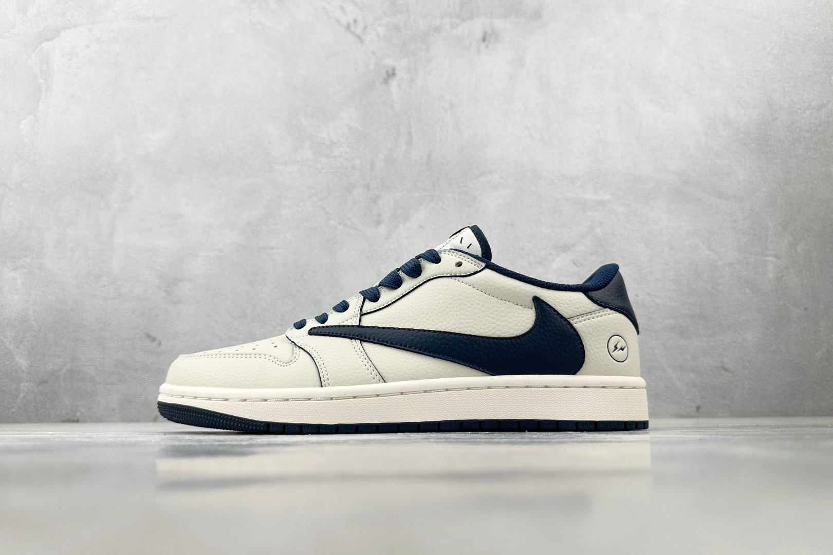 280 定制 Air Jordan 1 Low ow SP 倒钩 鬼脸 联名 米白蓝 LK1099-065