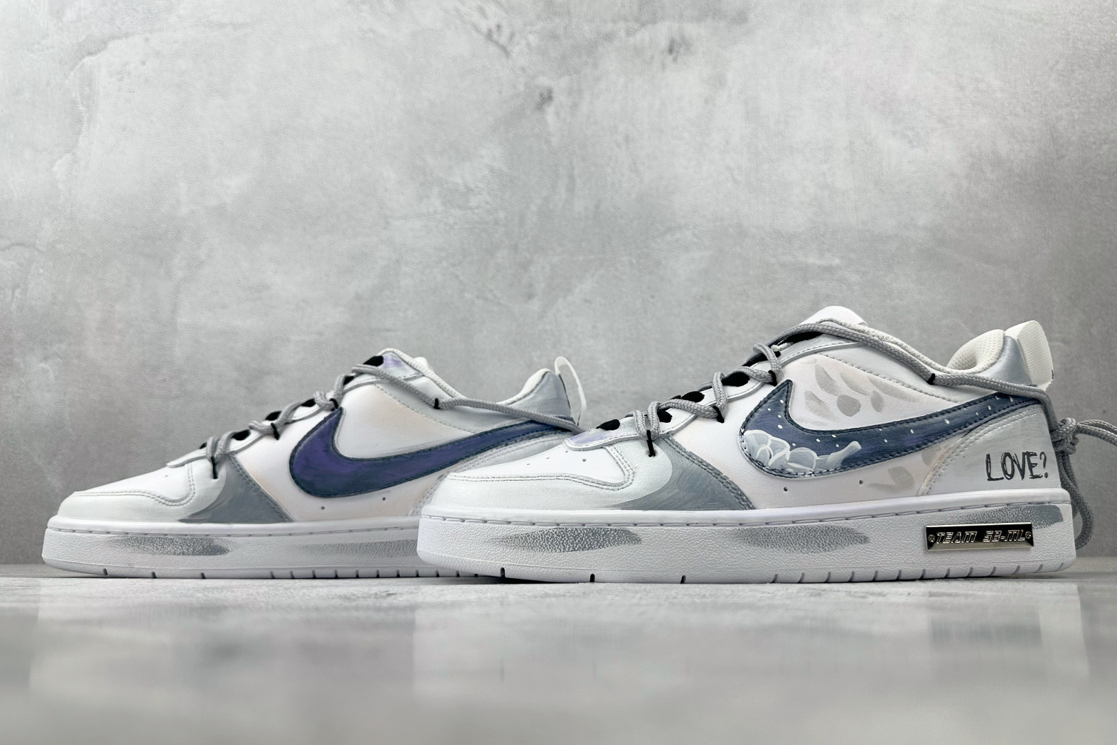 260 定制球鞋Nike Court Borough 莫兰迪 白蓝 BQ5448-100