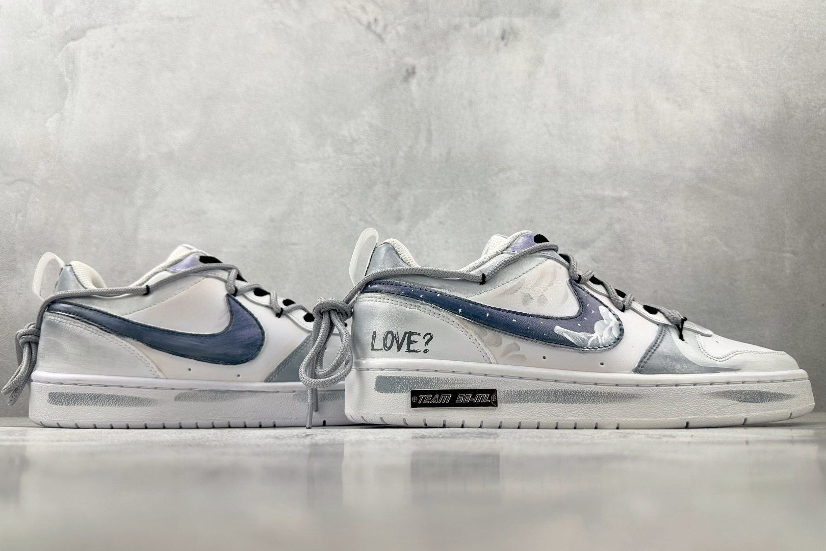 260 定制球鞋Nike Court Borough 莫兰迪 白蓝 BQ5448-100