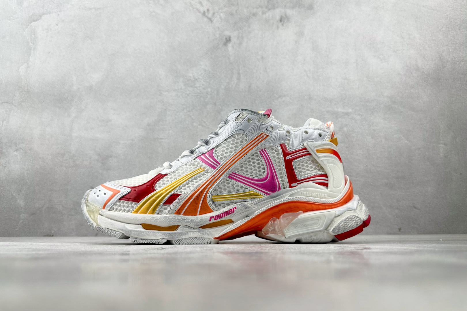 代购版 Balenciaga巴黎世家 Runner 2.0 白橙 772774 W3RMU 9756
