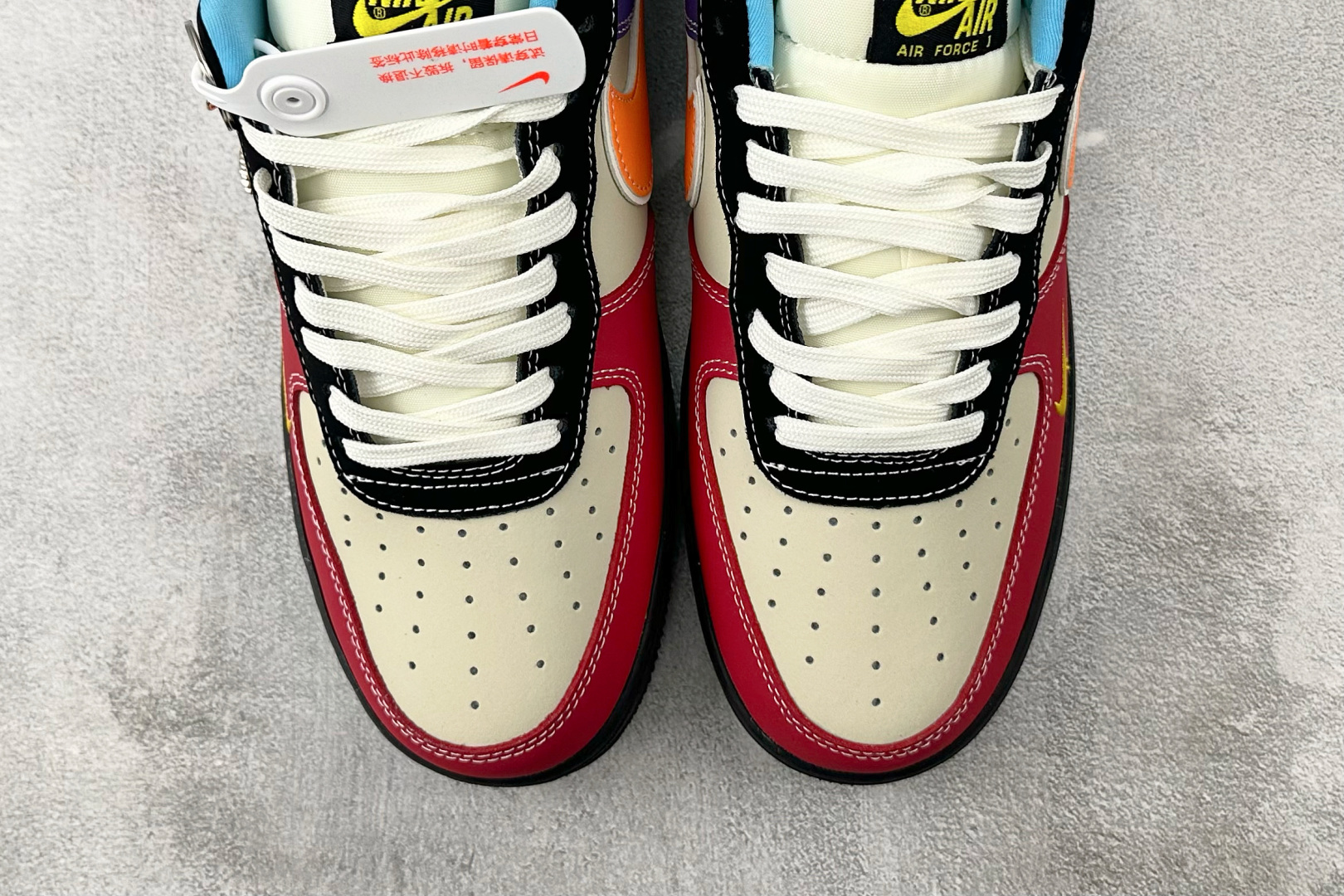 Nike Air Force 1'07 Supreme 联名 红灰橙紫 KB1688-004