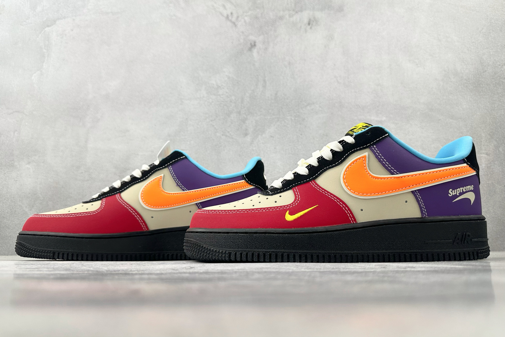 Nike Air Force 1'07 Supreme 联名 红灰橙紫 KB1688-004