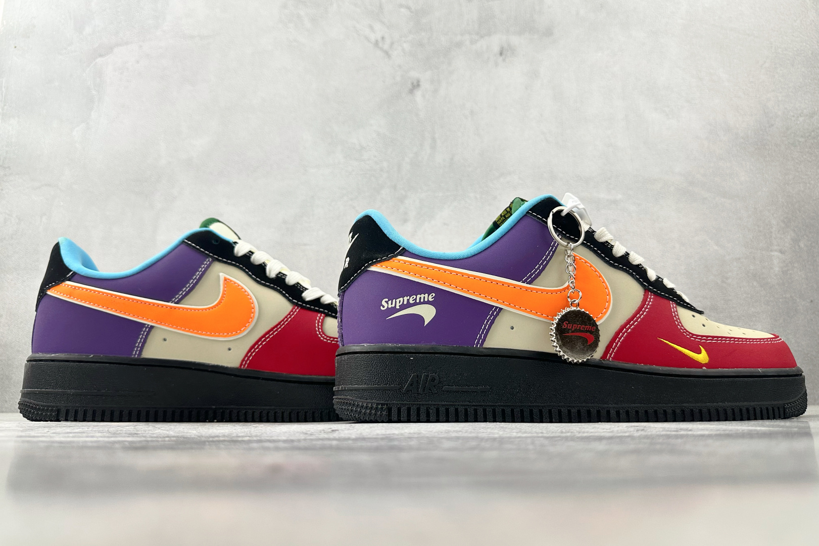 Nike Air Force 1'07 Supreme 联名 红灰橙紫 KB1688-004