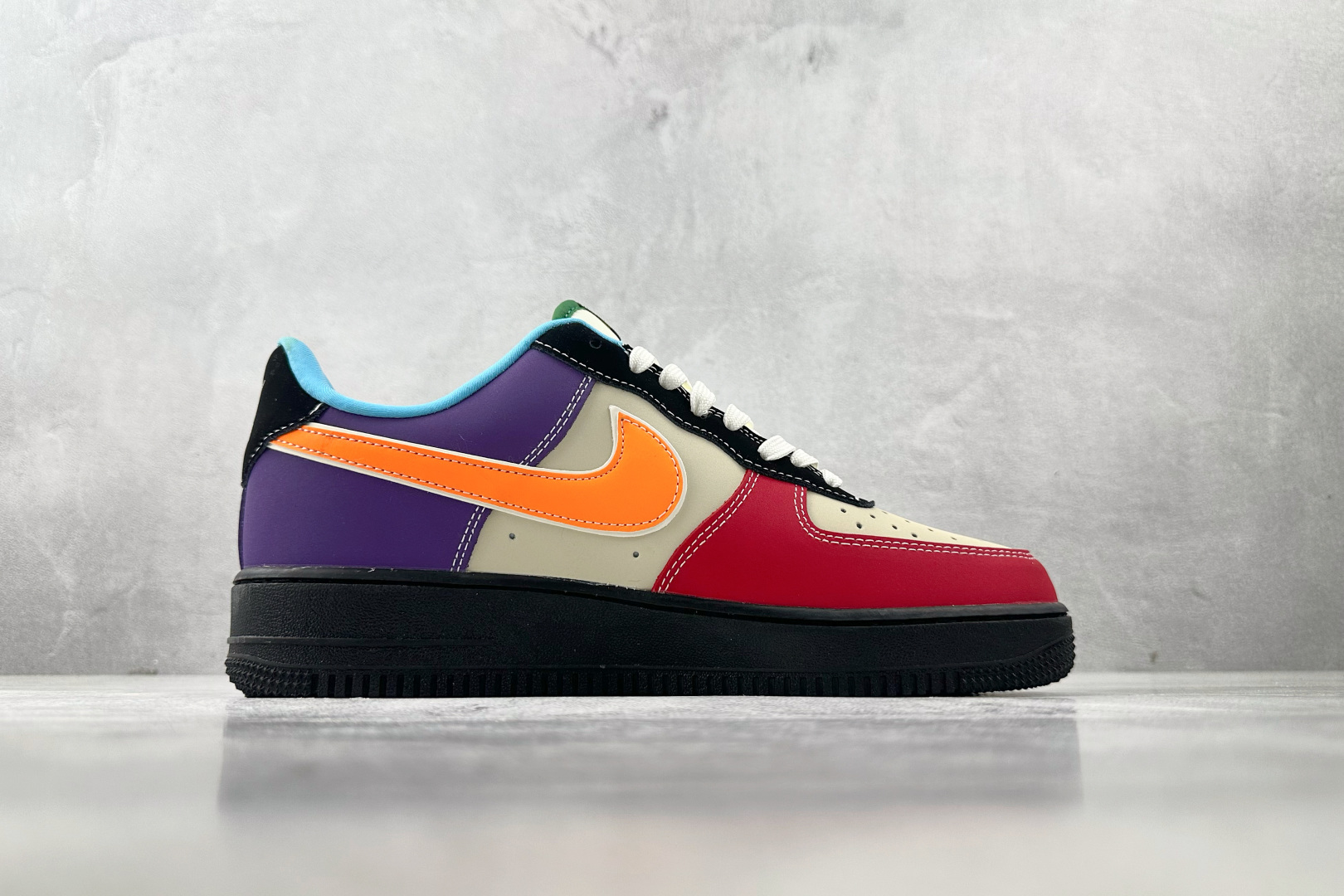 Nike Air Force 1'07 Supreme 联名 红灰橙紫 KB1688-004
