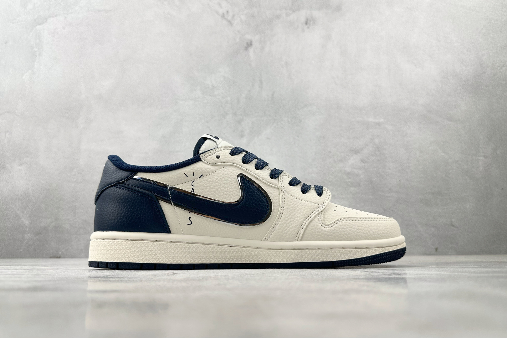 280 定制 Air Jordan 1 Low ow SP 倒钩 斯图西 联名 米白蓝 ST5696-265