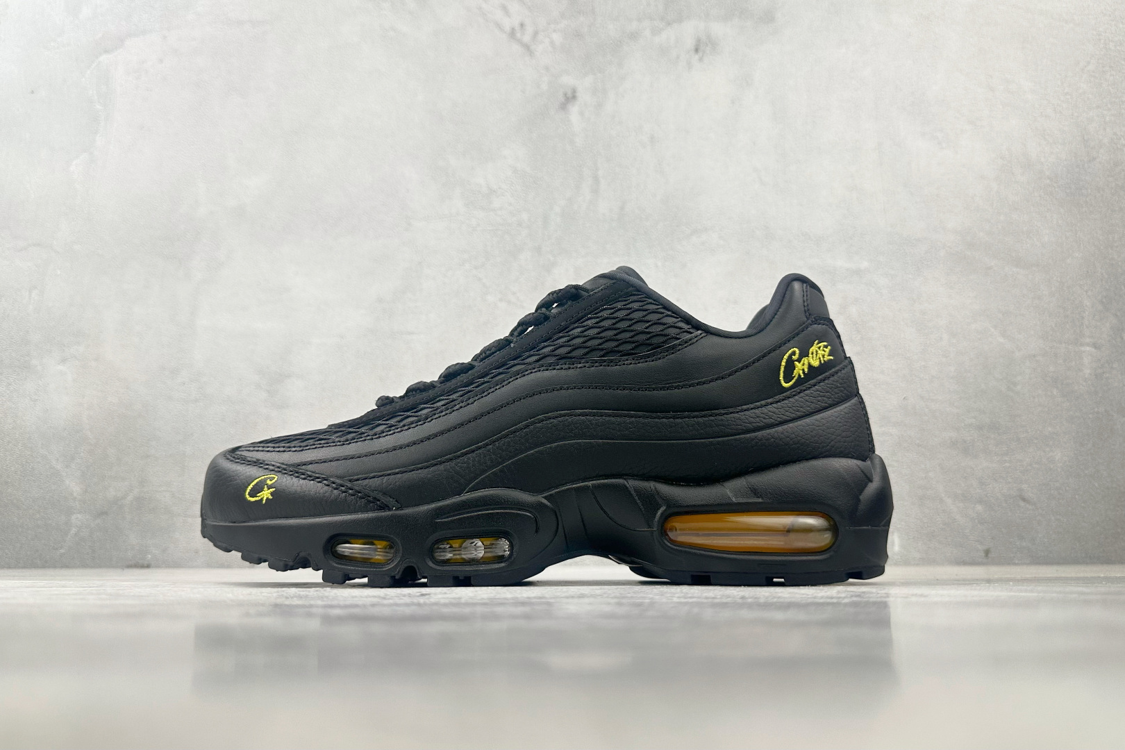 360 口碑神作 Corteiz x Nike Air Max 95 Tour Yellow 黑色 FB2709-003