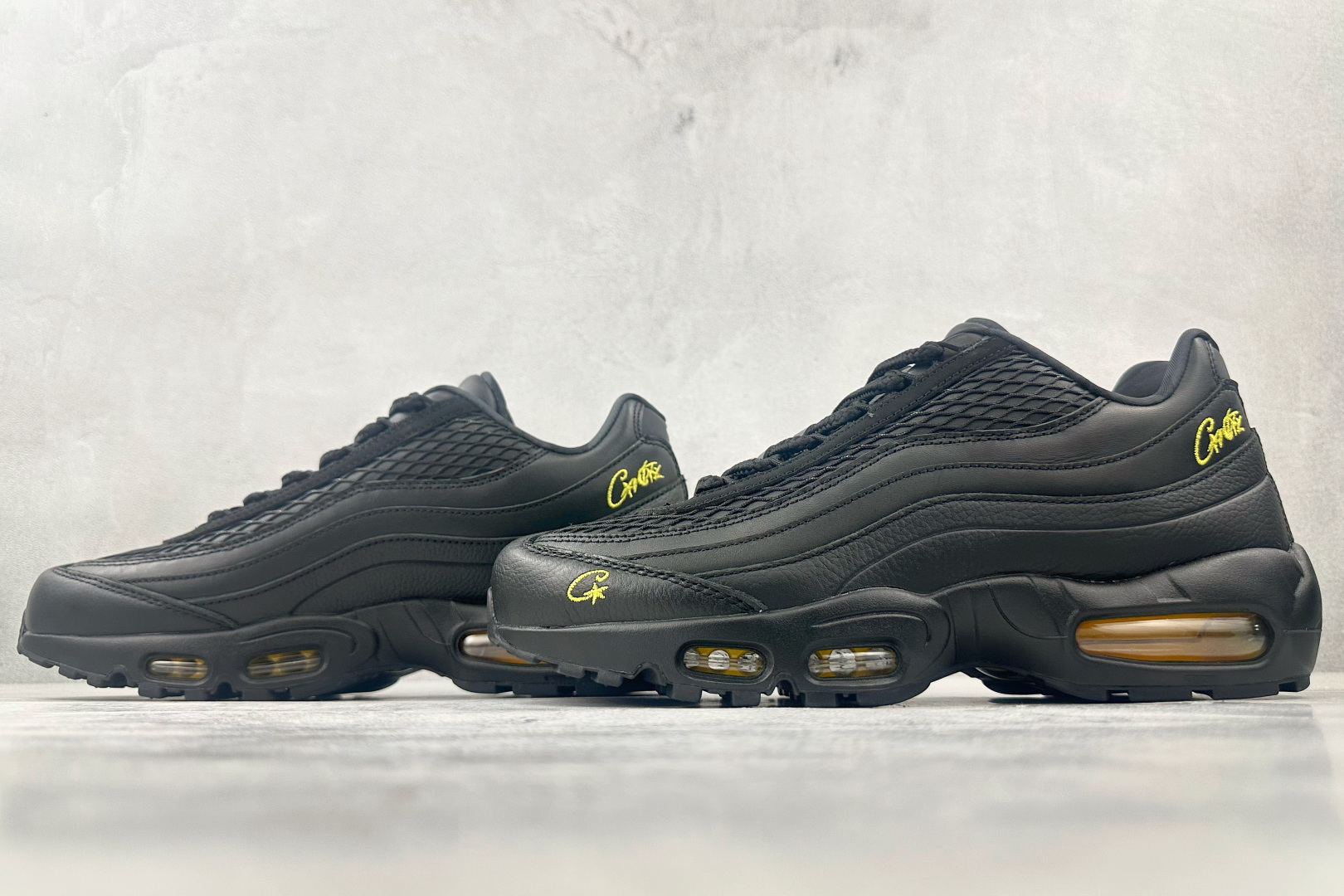 360 口碑神作 Corteiz x Nike Air Max 95 Tour Yellow 黑色 FB2709-003