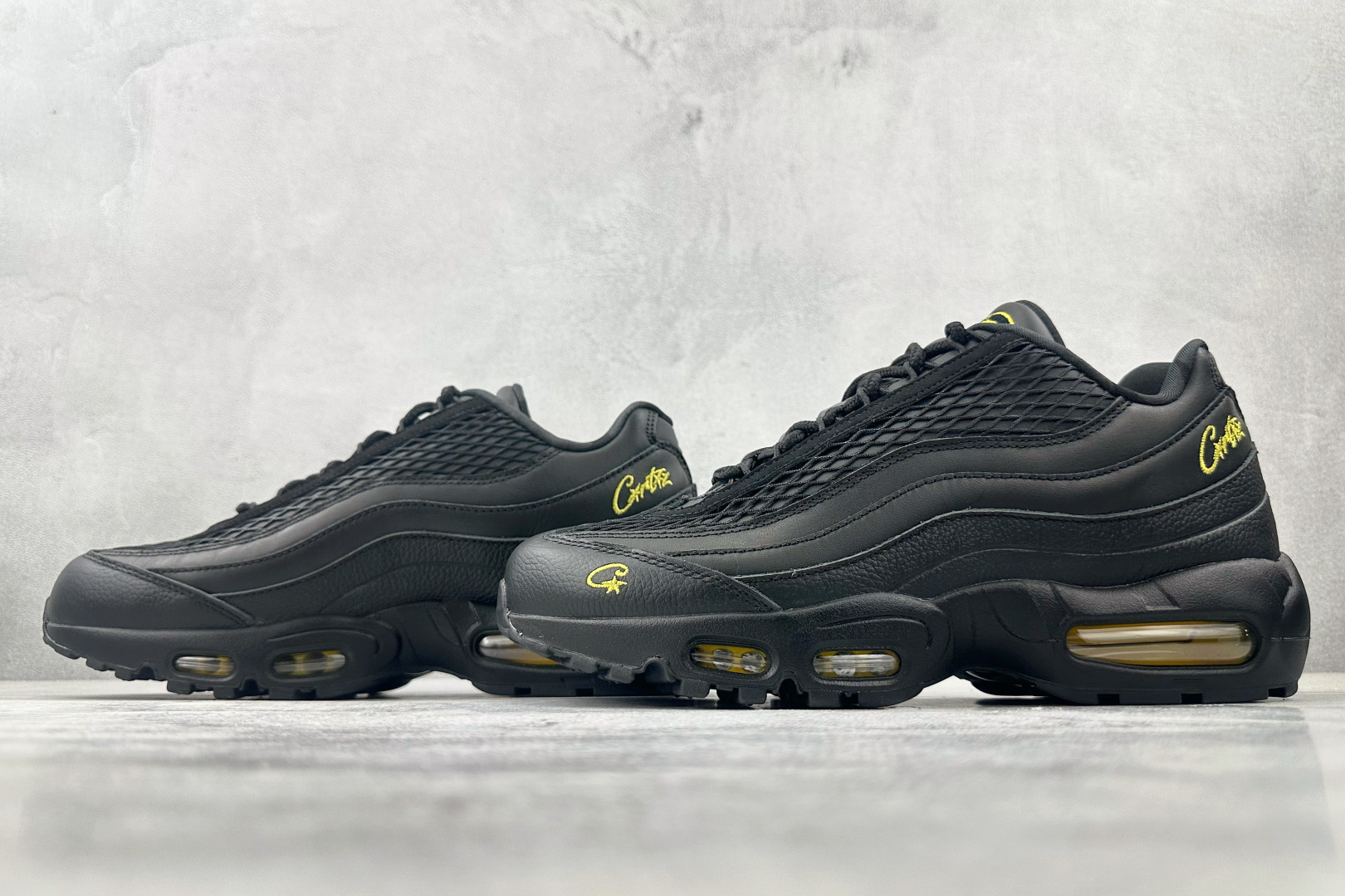 380 顶级纯原 完美复刻 Corteiz x Nike Air Max 95 Tour Yellow 黑色 FB2709-003