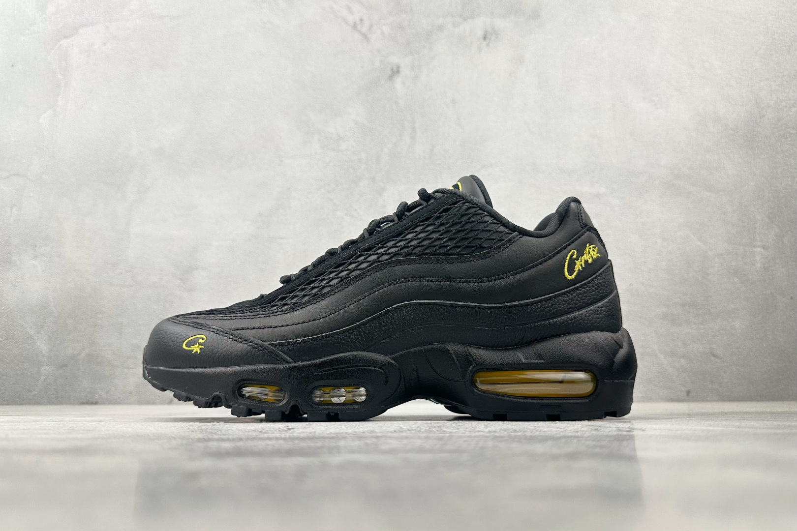 380 顶级纯原 完美复刻 Corteiz x Nike Air Max 95 Tour Yellow 黑色 FB2709-003