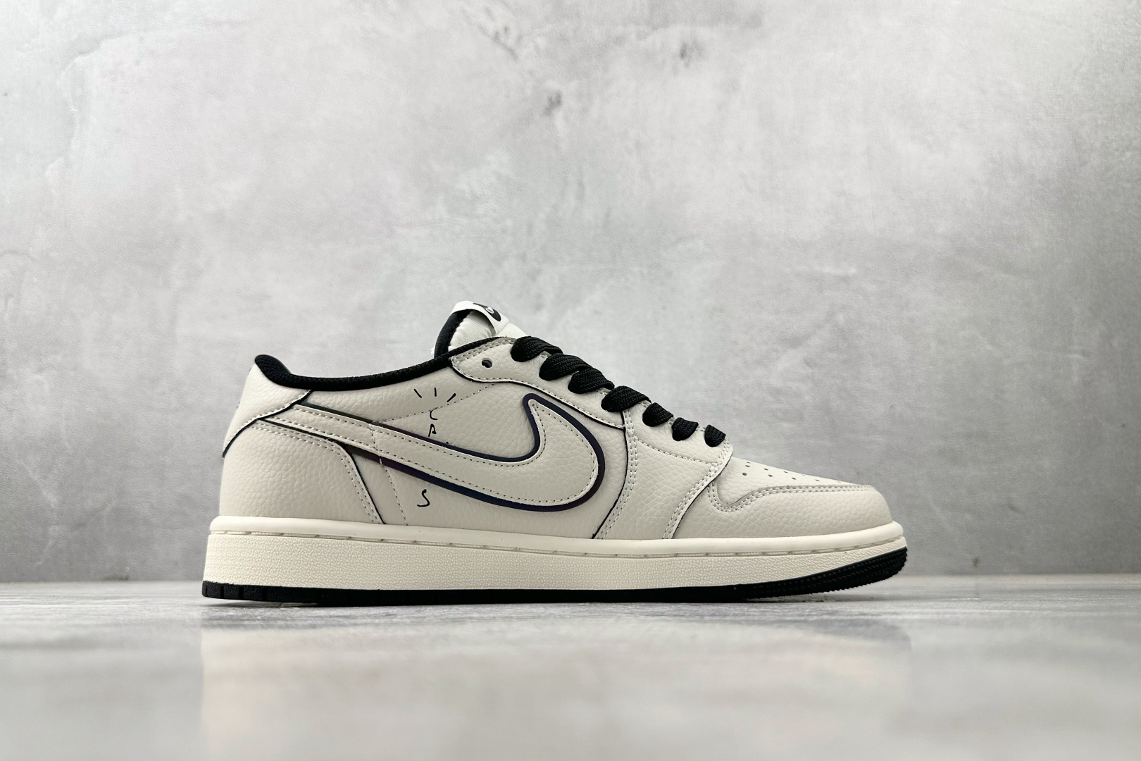 定制 Air Jordan 1 Low ow SP 倒钩 UNDEFEATED 联名 米白黑 DF1845-531