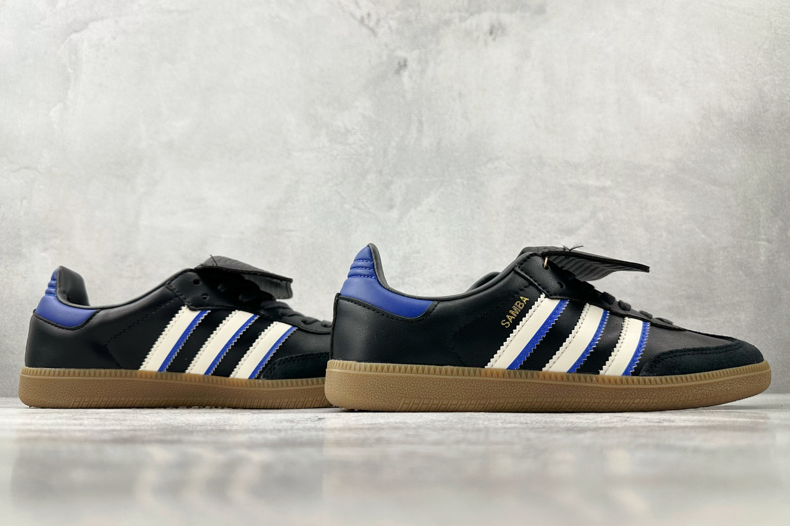 210 平台爆款 adidas originals Samba Long Tongue 黑蓝色 JQ5125