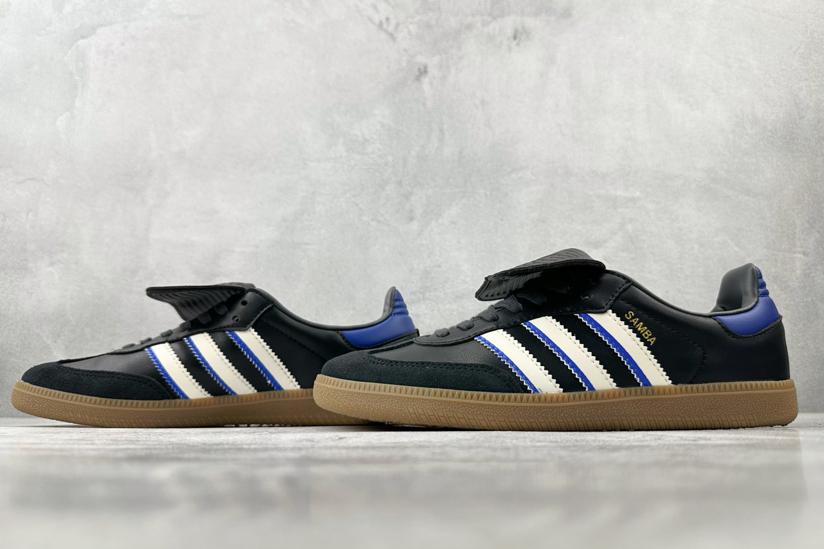 210 平台爆款 adidas originals Samba Long Tongue 黑蓝色 JQ5125