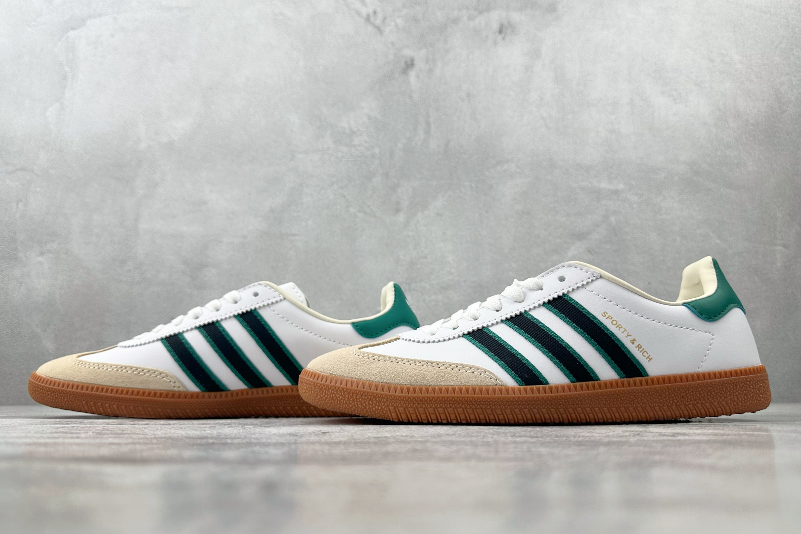 160 出口订单 SPORTY & RICH x adidas originals SAMBA fria白绿 JQ1353