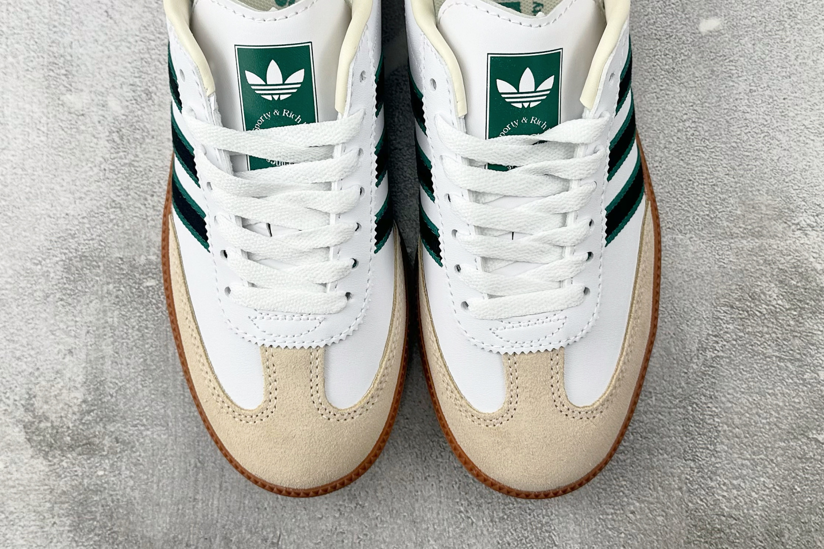 160 出口订单 SPORTY & RICH x adidas originals SAMBA fria白绿 JQ1353