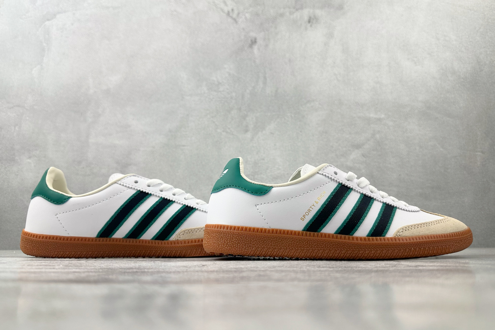 160 出口订单 SPORTY & RICH x adidas originals SAMBA fria白绿 JQ1353