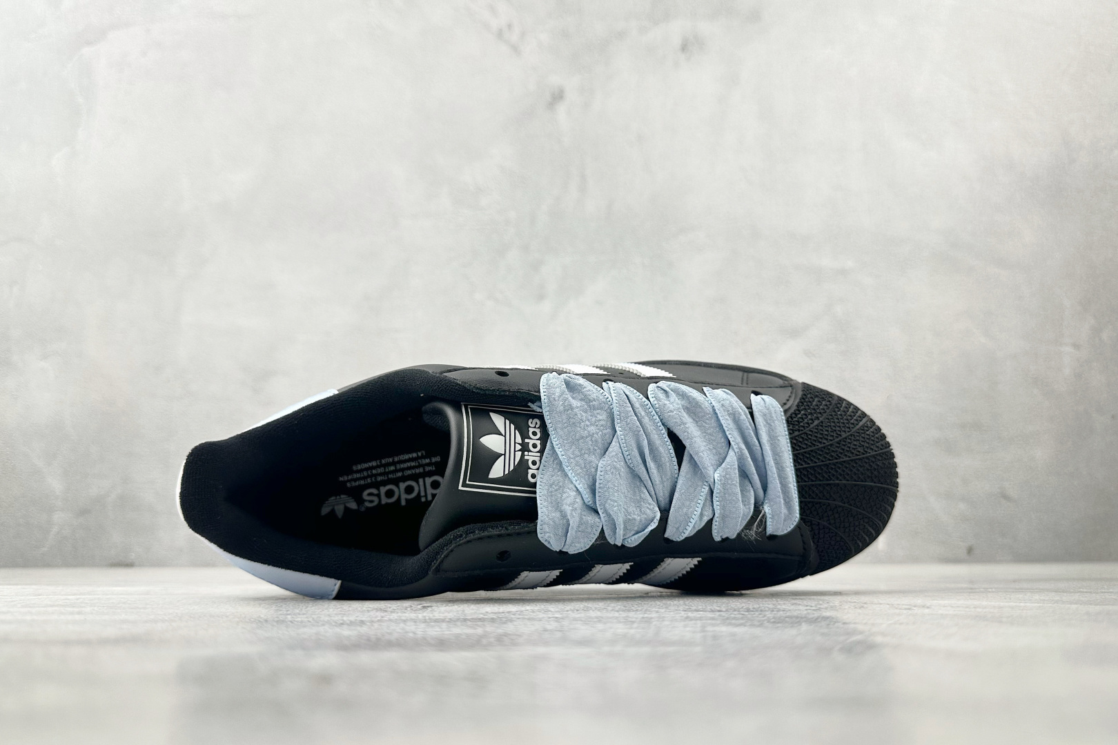 平台爆款 定制球鞋 adidas originals Superstar 2 碎冰蓝黑 JH9977