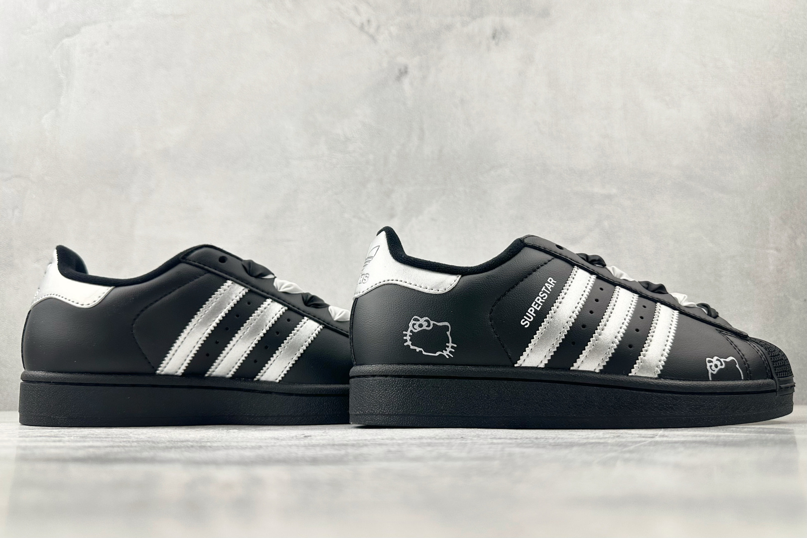 170 平台爆款 定制球鞋 adidas originals Superstar 2 月光喵 黑银 JI0079