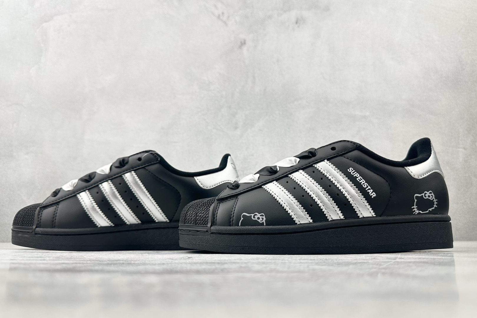 170 平台爆款 定制球鞋 adidas originals Superstar 2 月光喵 黑银 JI0079