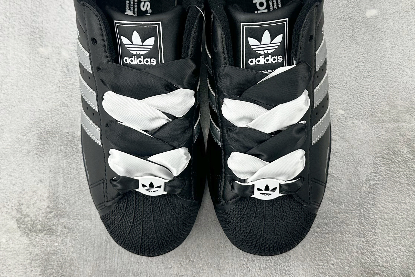 170 平台爆款 定制球鞋 adidas originals Superstar 2 月光喵 黑银 JI0079