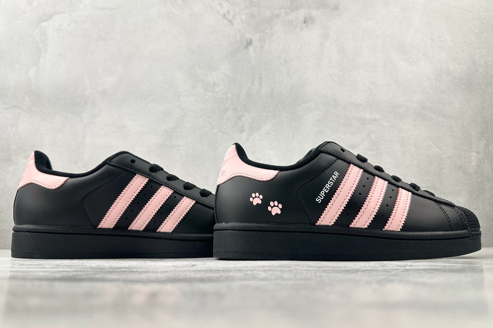 170 平台爆款 定制球鞋 adidas originals Superstar 2 可爱猫爪 黑粉 JI0079