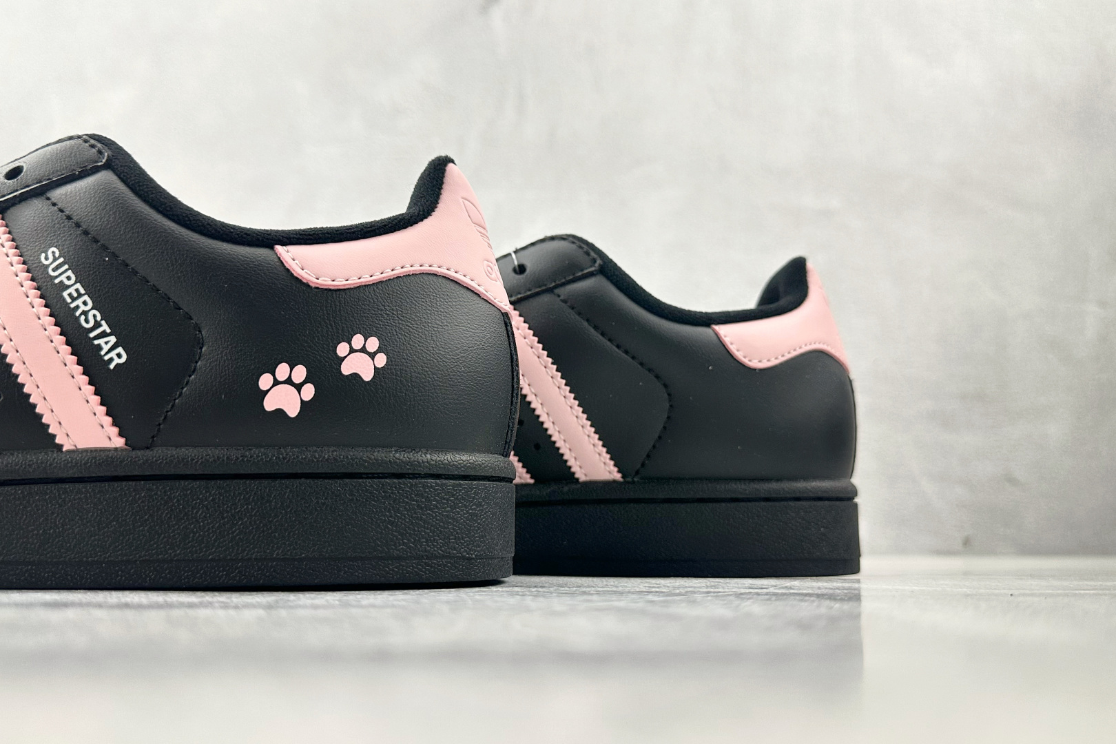 170 平台爆款 定制球鞋 adidas originals Superstar 2 可爱猫爪 黑粉 JI0079