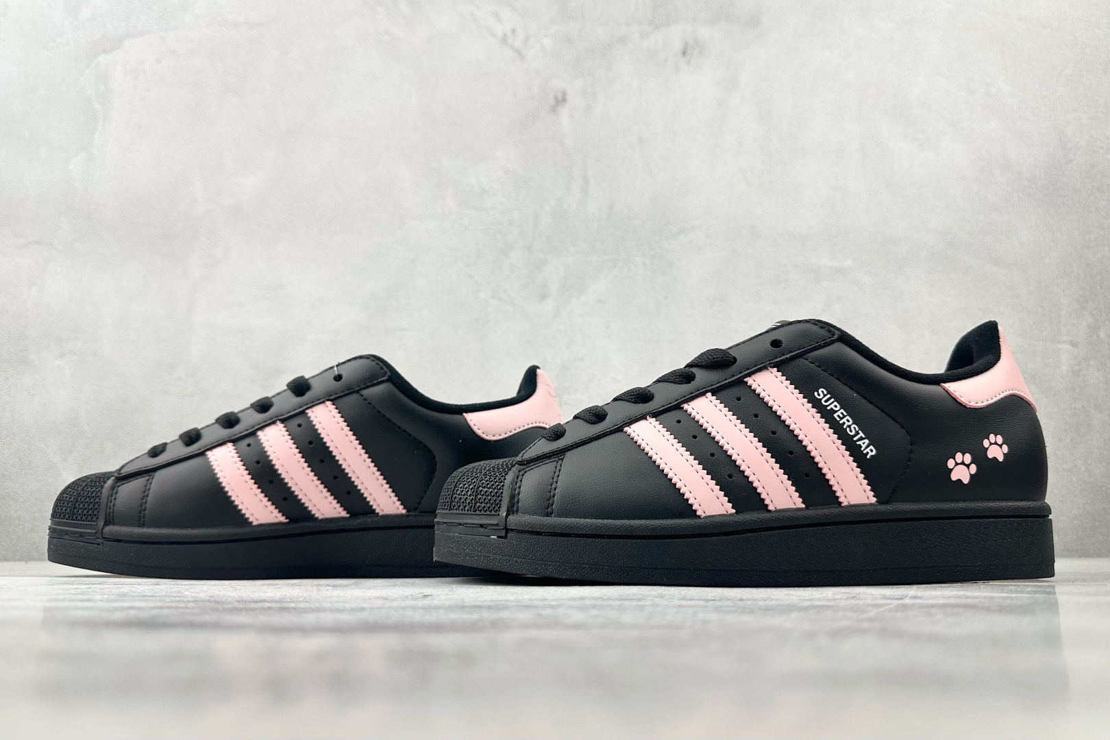 170 平台爆款 定制球鞋 adidas originals Superstar 2 可爱猫爪 黑粉 JI0079