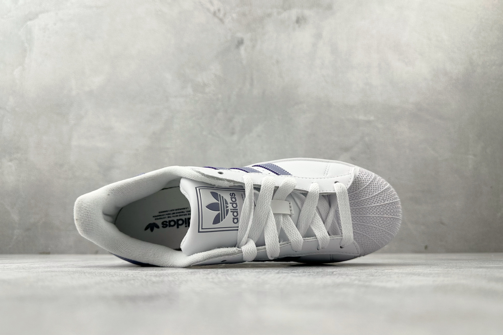平台专供 adidas originals Superstar 2 白紫色货号：JS1373尺码：35.