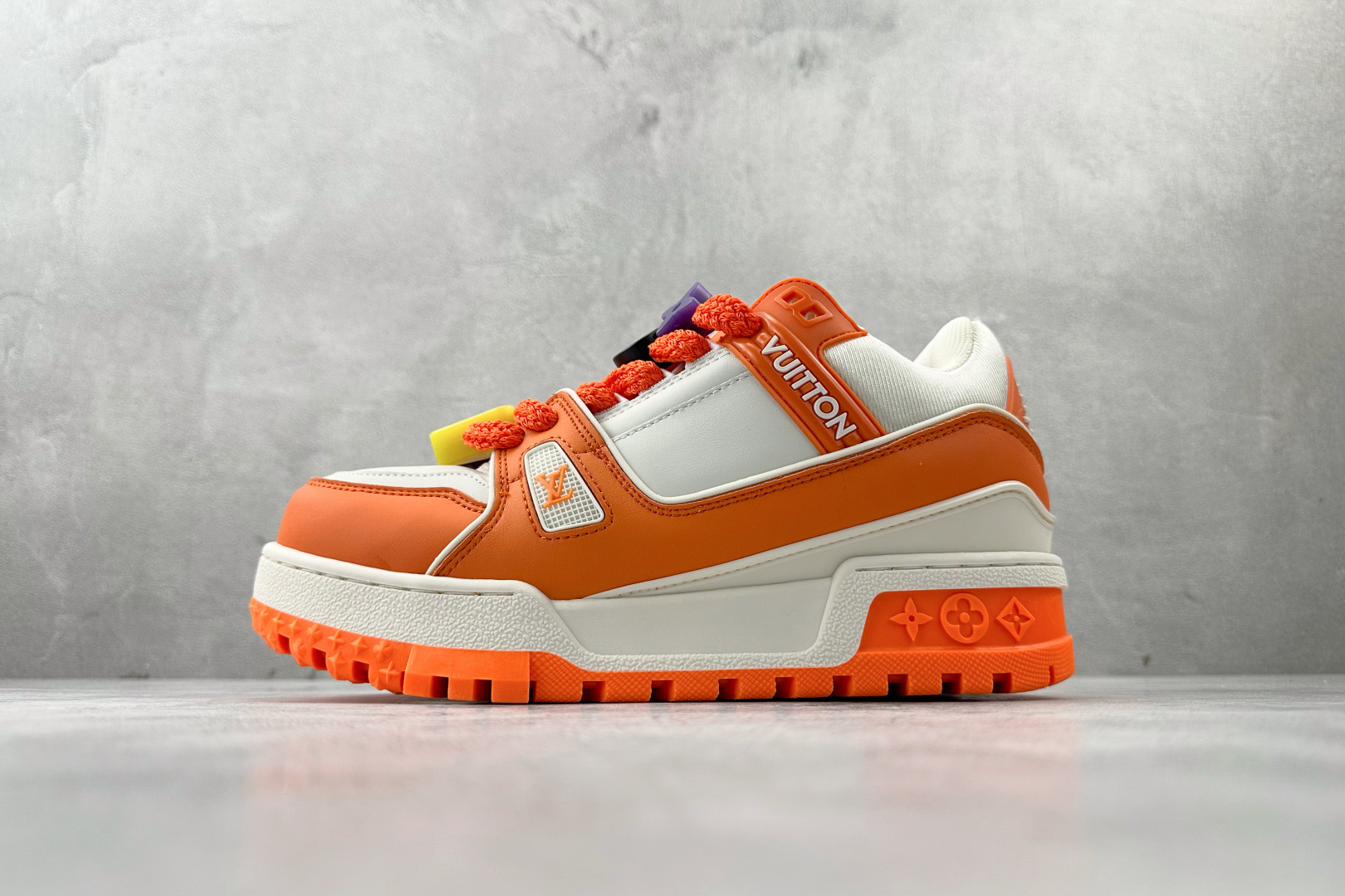 TG版 爆款跑量神器 LOUIS VUITTON Trainer Maxi 白橙 货号:1AB8SZ 编码:33