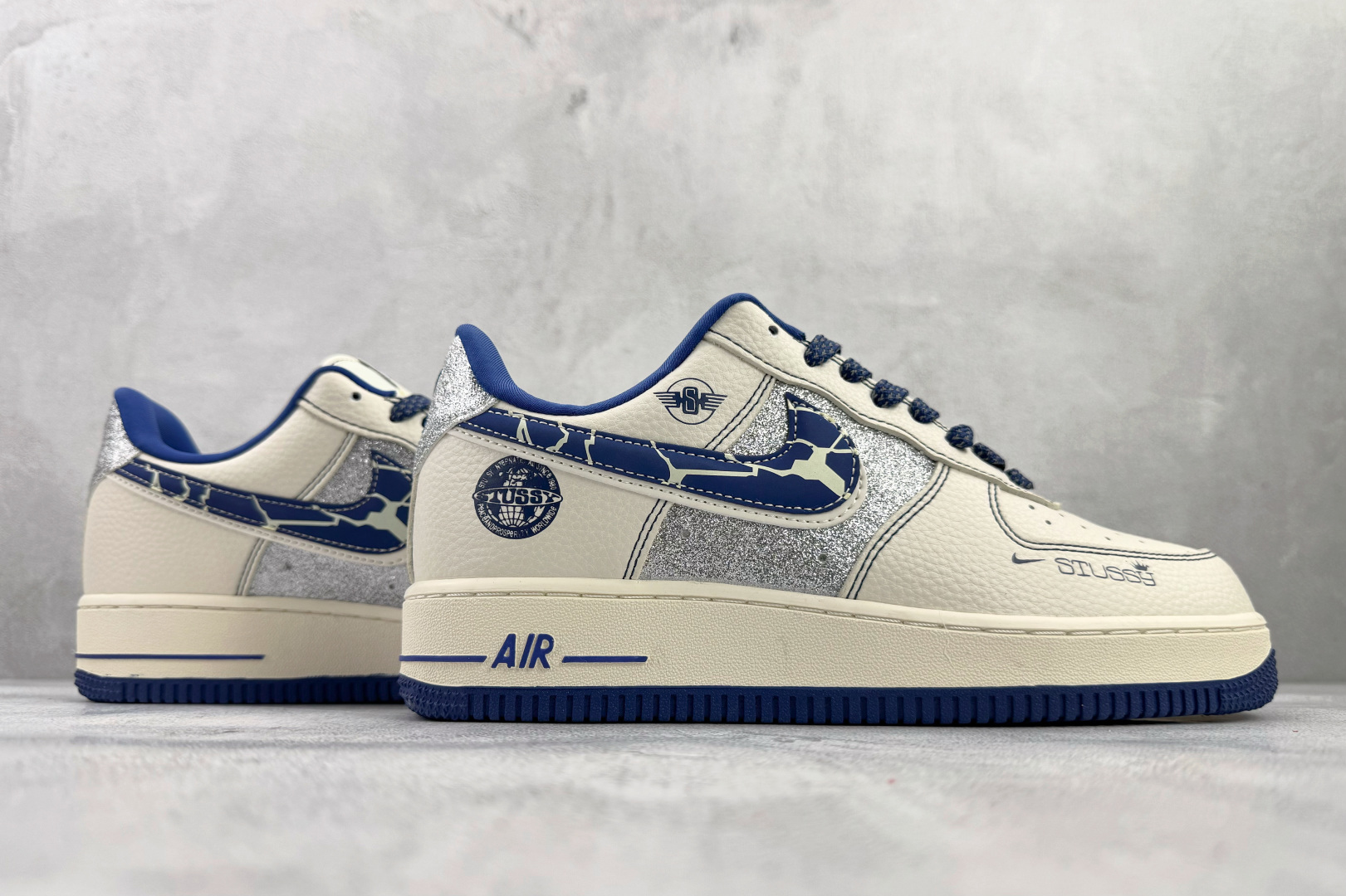 Nike Air Force 1 07 STUSSY 联名 米白蓝 DD1982-306