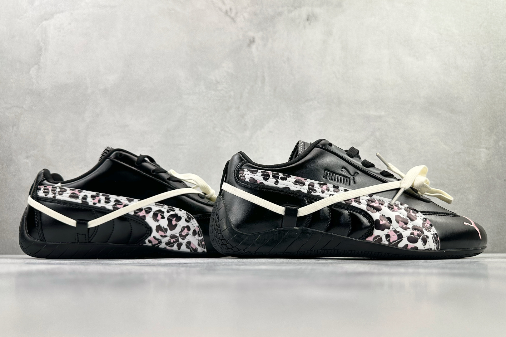 定制球鞋 PUMA彪马 Speedcat 系列 豹纹法国女仆 黑白粉 404391-01