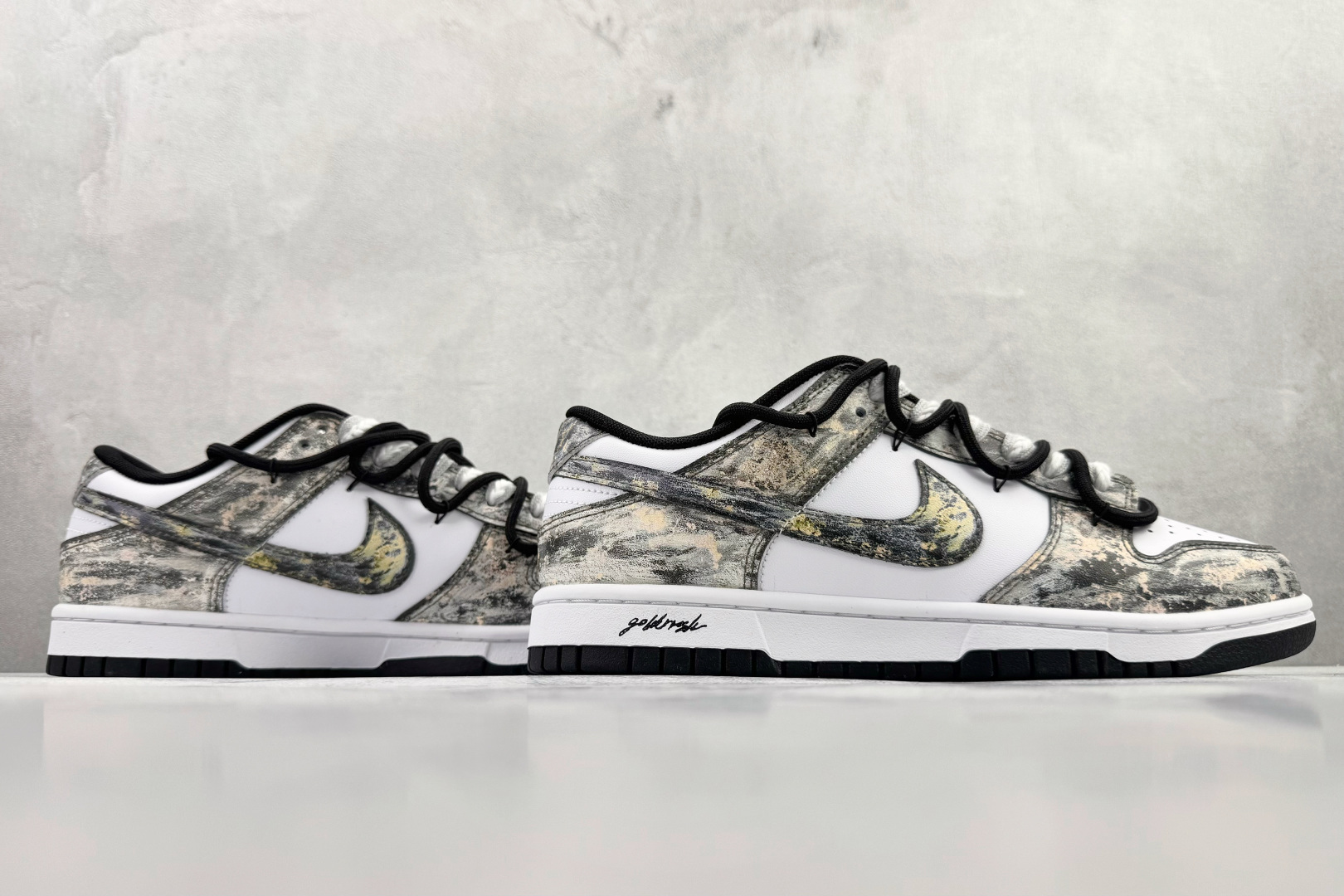 定制球鞋 Nike Dunk LOW RETRO 淘金热 黑白金 HF5441-100