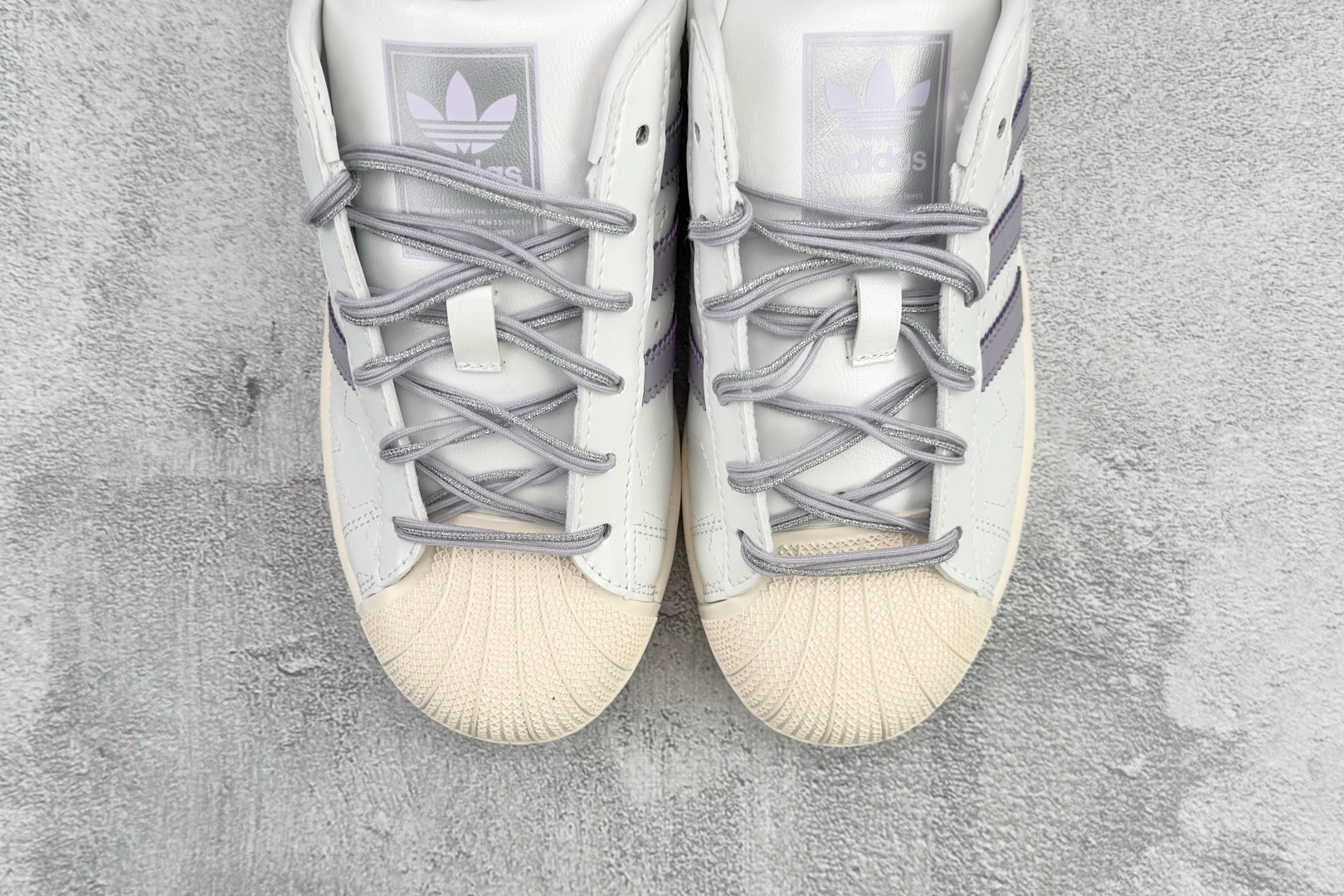 平台专供 adidas originals Superstar 2 白紫 JR6984