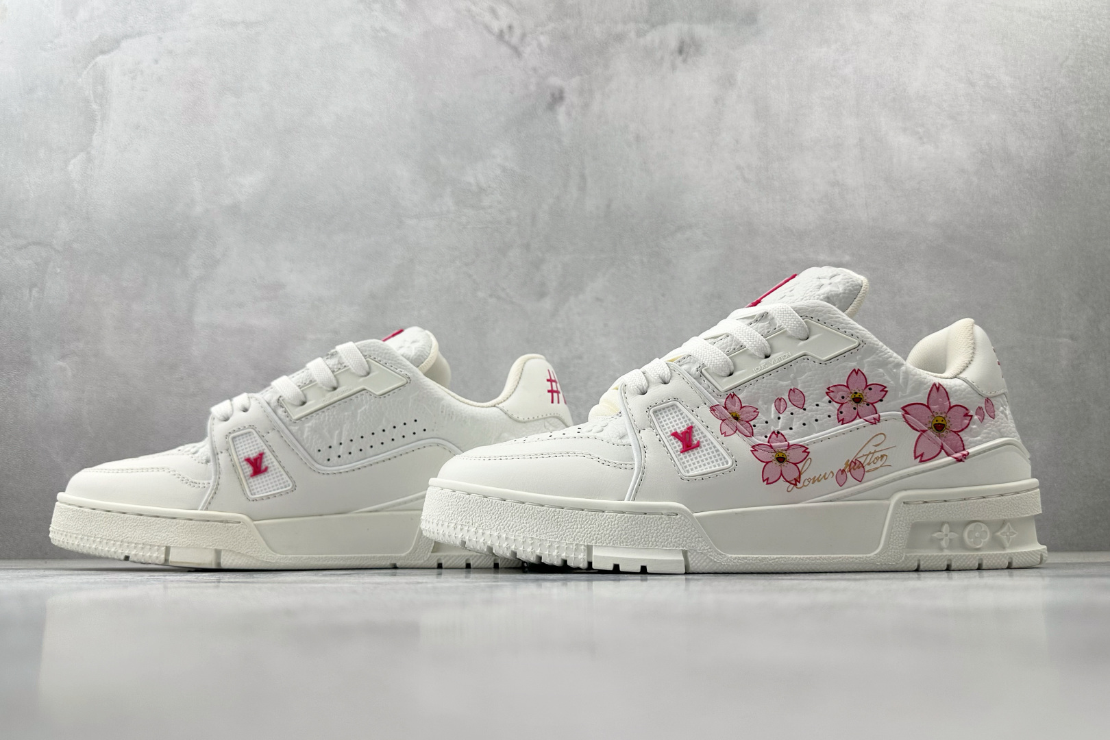 430 顶级纯原 村上隆/Takashi Murakami x LOUIS VUITTTrainer 樱花系列 白色 1AGZEH