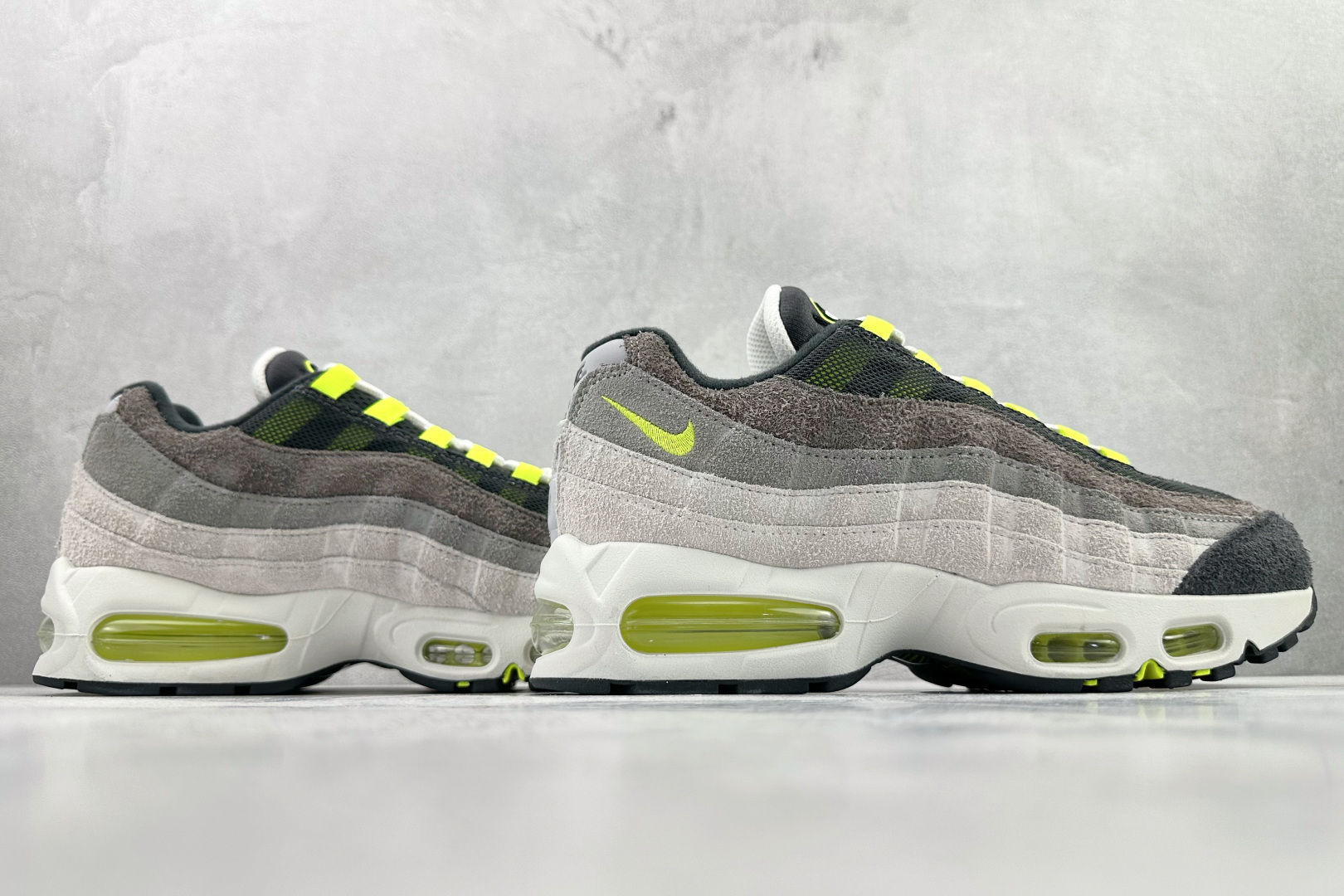 顶级纯原 完美复刻 Nike Air Max 95 Big Bubble OG“Reverse Neon”黑灰 HM4738-001